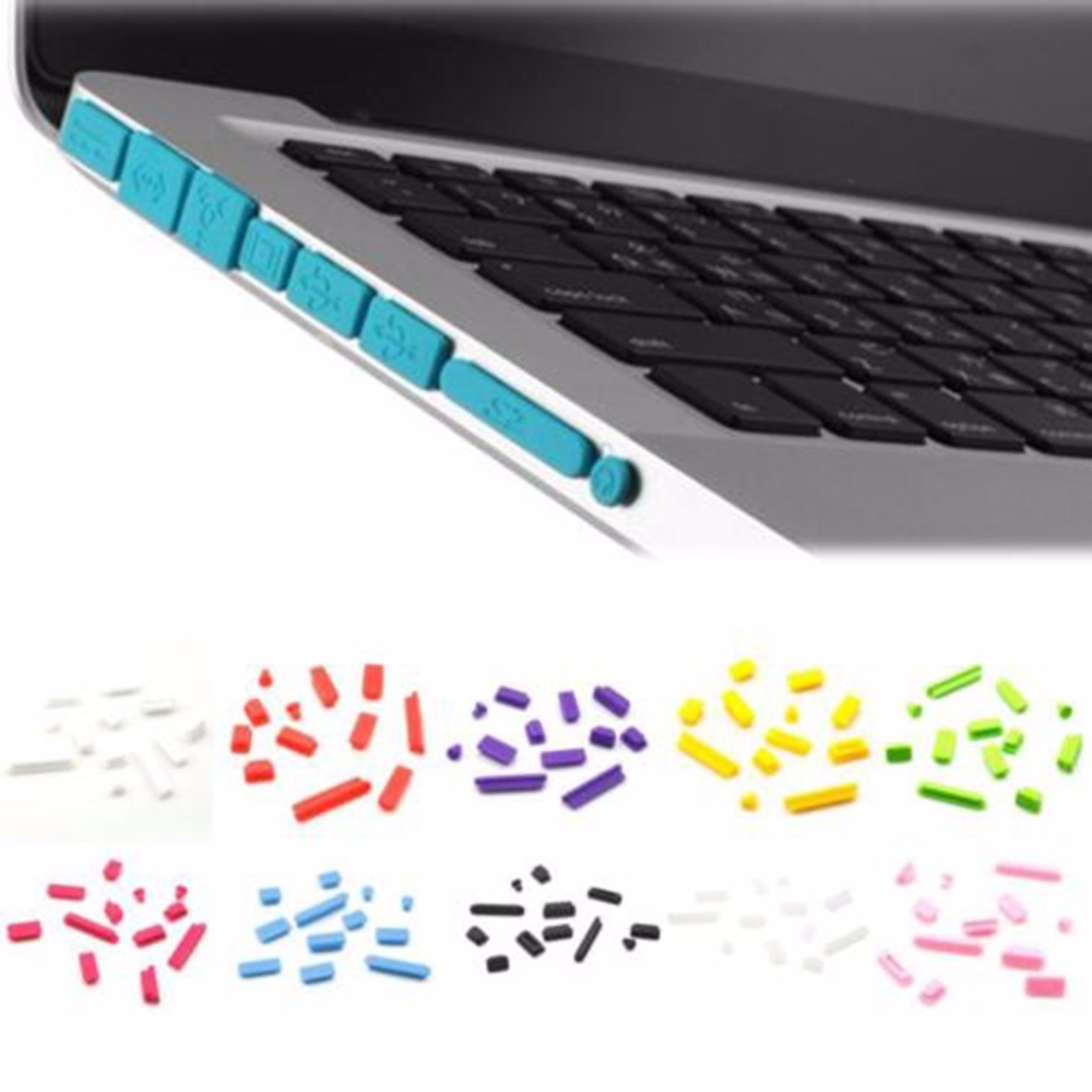 Enchufe de polvo de silicona suave colorido para Macbook Air 13 "11" Retina puertos de goma para portátil Anti-polvo tapón de cubierta a prueba de polvo 12 Uds