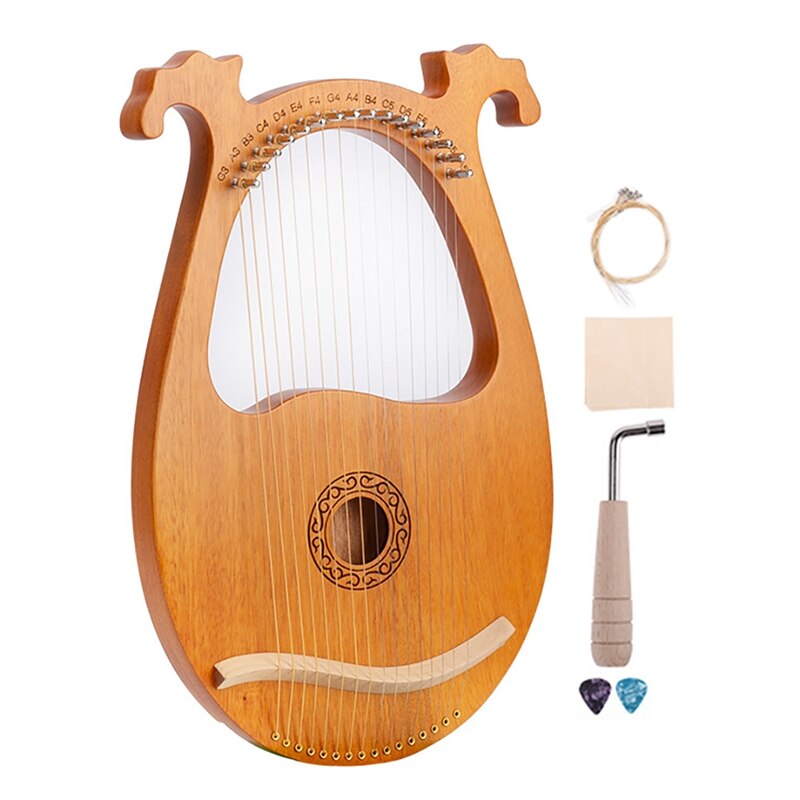 16 String Lyre Harp Mahogany Lyre Harp with Tuning Wrench for Both Kids and Adults Bbeginner Music Lovers Best: Default Title