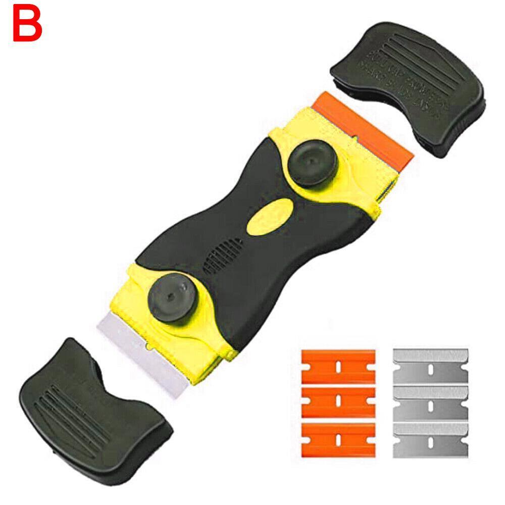 Multi-function Chemical Scraper Car Plastic Film Scraper Screen with Removal Blade Film Mobile Phone LCD Glue Large Tool Y3S5: Yellow