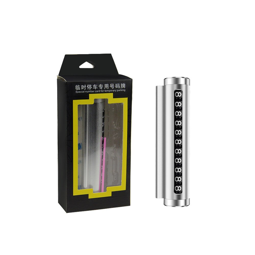 Temporary Stop Sign Mini Car Parking Card Phone Number Plate Support Scroll Adjustment