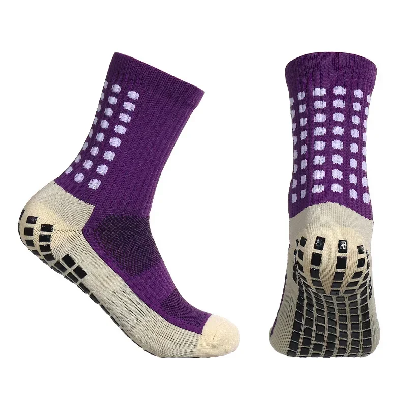 Heren Voetbal Sokken Sport Fietsen Grip Sokken Anti Slip Antislip Grip Pads voor Voetbal Basketbal Voetbaluitrusting: GRIJS