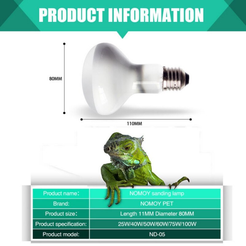 UVA+UVB Reptile Lamp Bulb Turtle Basking UV Light Bulbs Heating Lamp