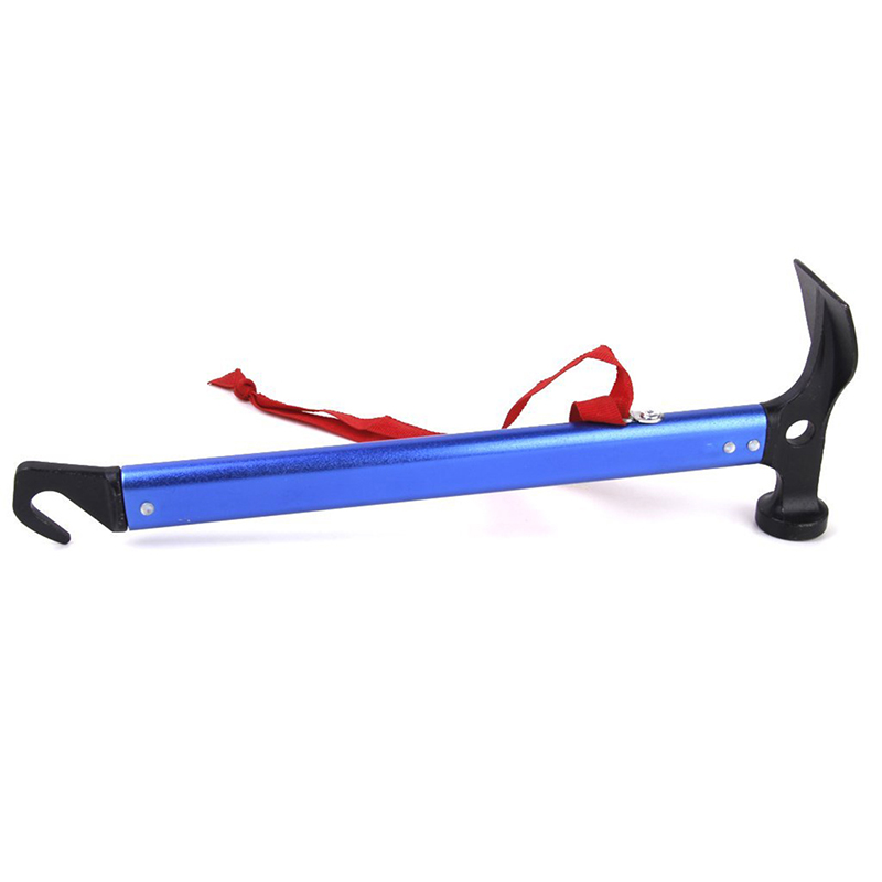 Aleación de aluminio multifunción martillo para Camping, azul
