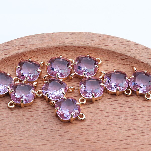 GUFEATHER-accessoires de bijouterie à faire soi-même, bracelet en métal et cuivre, pendentif en verre, breloques, fabrication de bijoux, boucle d'oreille, diy, 10 pièces/lot, M438: M43804