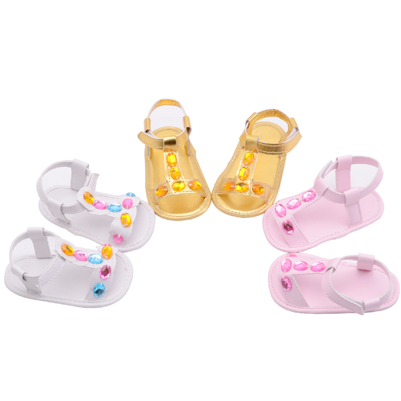 Baby Shoes Girl Boy Sandals Toddler Infant PU Soft sole Solid Diamond Outdoor walking Prewalker Summer baby shoes