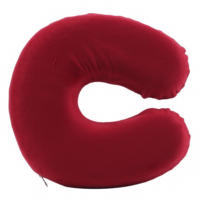 Almohada de espuma de memoria almohadas de viaje para el cuello en forma de U para el cuello del avión soporte de cuello accesorios de viaje almohadas cómodas para dormir: Red wine