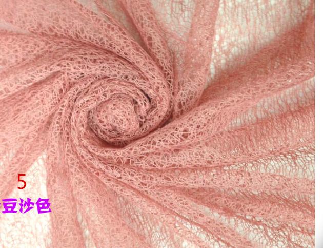 160*50 cm Mesh Gaas Kaasdoek Wraps met Matchende Bloem Hoofdband Volledige Set Voor Pasgeboren Fotografie: 05