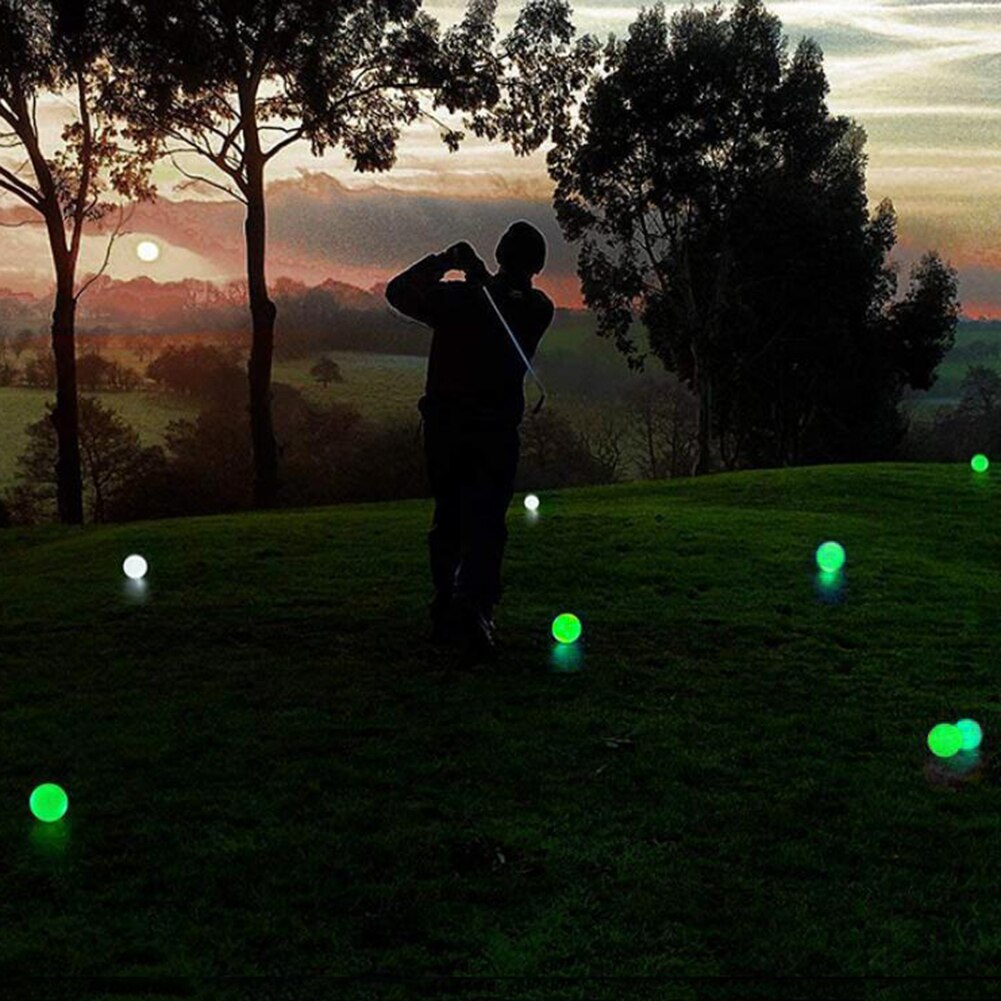Luminous LED Light Up Fluorescent Golf Balls Glow In The Dark Light Up LED Flashing Night Training Supplies Accessories