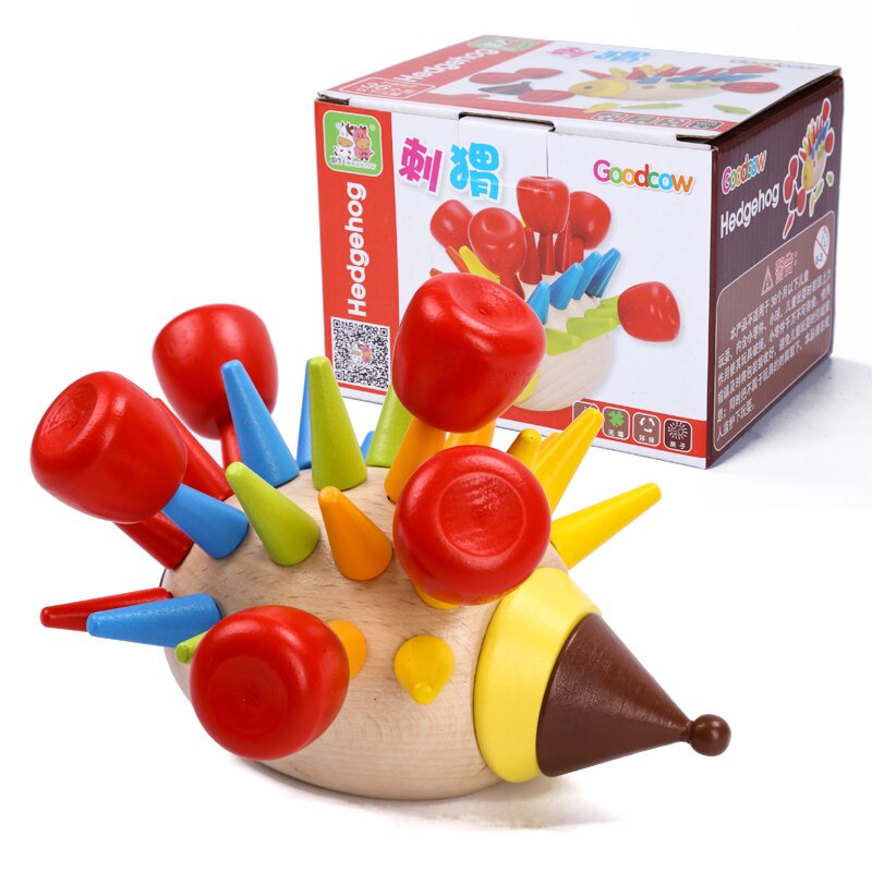 Giocattoli di legno colorato FAI DA TE creativo magnetico riccio bussare blocchi musicali per bambini di educazione precoce lotta blocchi di costruzione