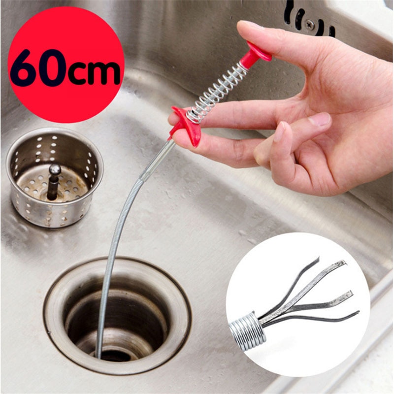 Hand Bending Pressure Sewers Clip Device Junk Sewer Dredge Handle Hair Cleaning Tool Drain Sewer Dredge Pipeline Hook