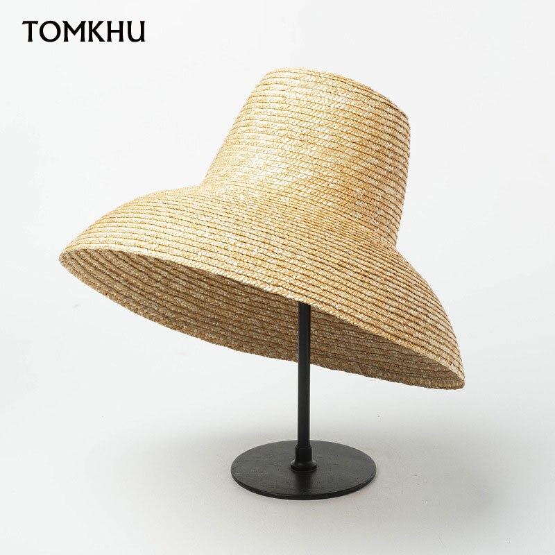 Zomer Populaire Lamp Vorm Zonnehoed Voor Vrouwen Grote Brede Rand Strand Zonnehoed Dames Hoge Top Strohoed uv Bescherming Chapeu Cap