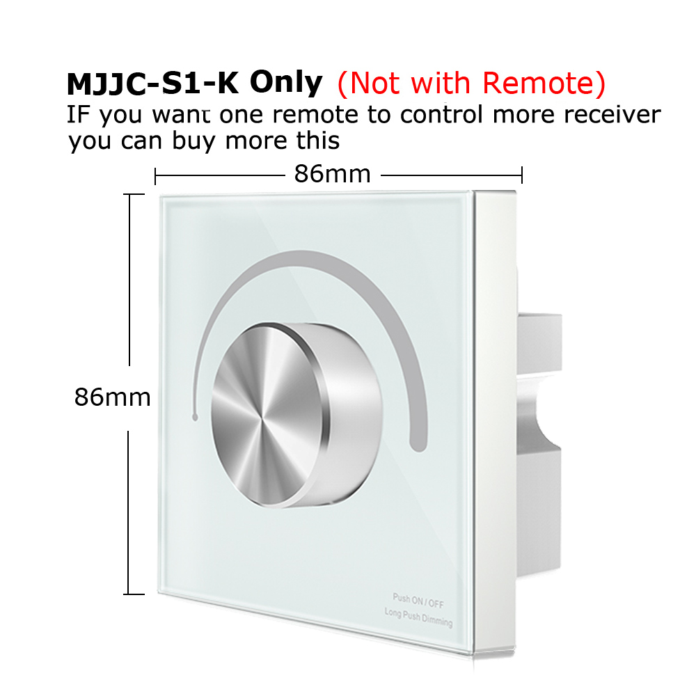 AC Triac Dimmer LED 220V 230V 110V Wireless RF Dimmable Knob Push Switch with 2.4G Remote Controller for LED Bulb Light Lamps: MJJC-S1-K-Only