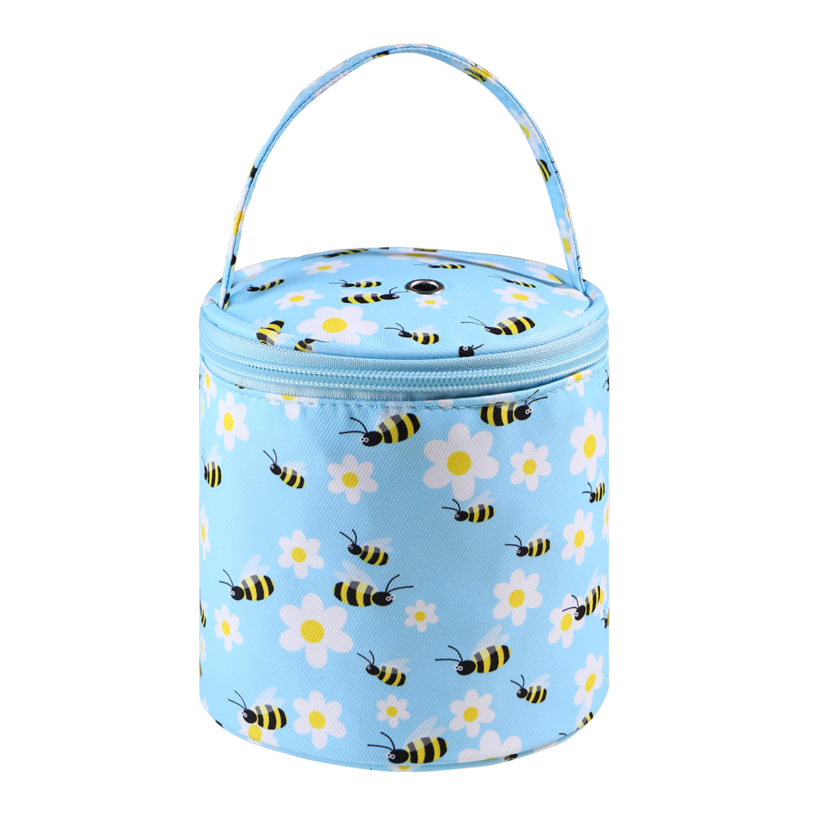 Bolsa de almacenamiento de hilo pequeña, bolso de mano vacío con flores para tejer, bolsa impermeable con ganchos de ganchillo para accesorios de costura, herramientas de