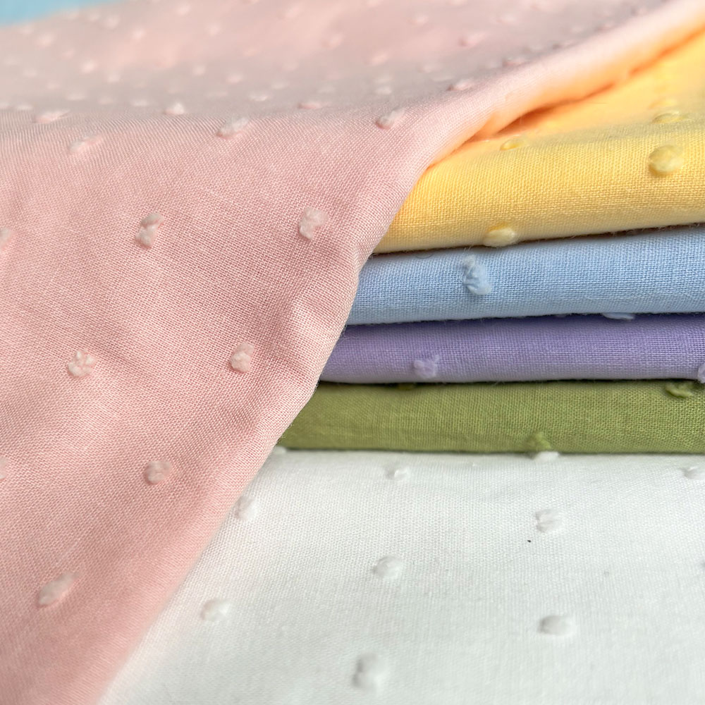 Zomer Dunne Jacquard Gestippeld 100% Katoen Effen Kleur Stoffen Voor Naaien Vrouw Shirt Jurken Laken Kussen Baby Nachtkleding Hoed