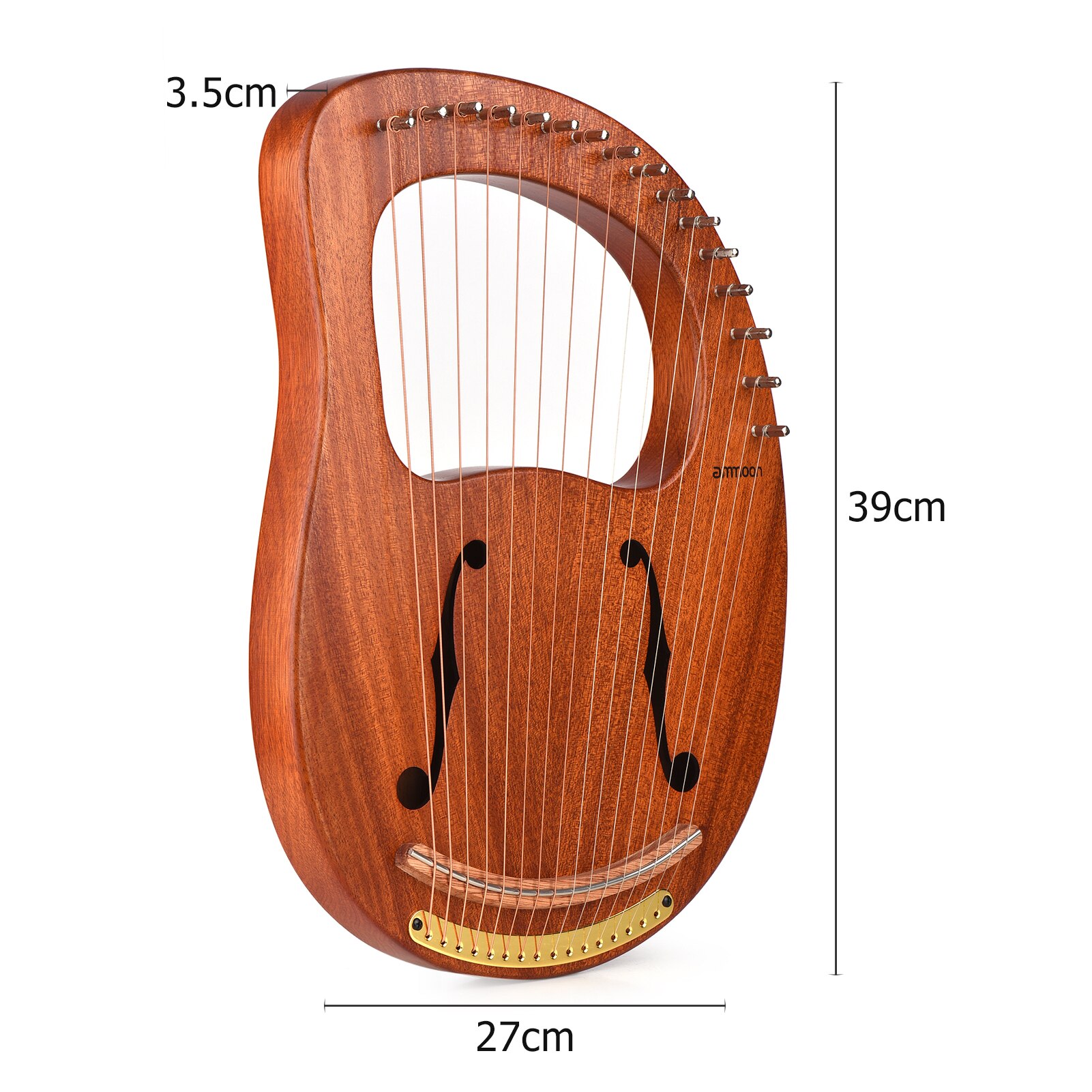 WH-16 16-String Houten Lier Harp Metalen Snaren Massief Houten String Instrument Met Draagtas Stemsleutel Musicbook