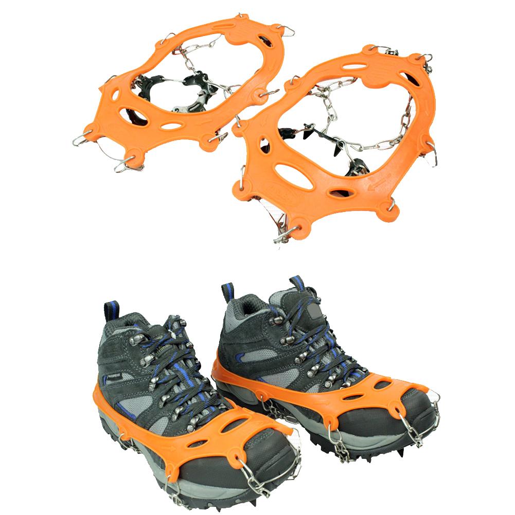 1 Pair x Ice Claw Delicate Texture Climbing Shoe Spiked Grips Cleat Crampons 11 Teeth Camping Anti Slip Shoes Cover
