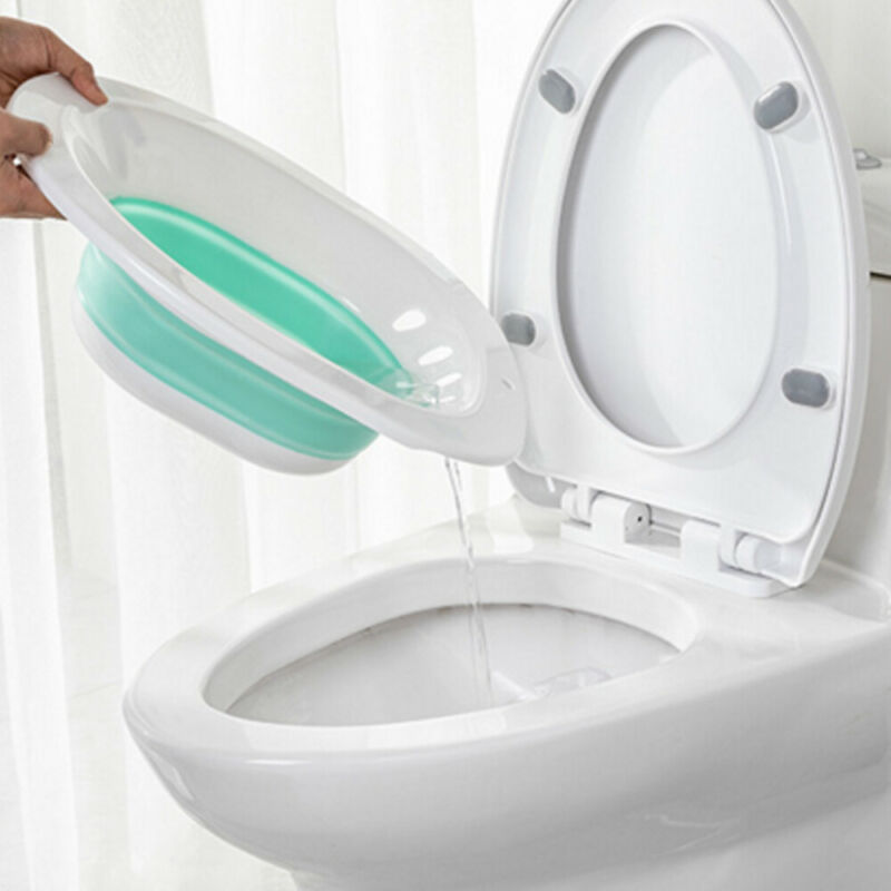 Faltbare Kunststoff Sitzbad Wannen Wc Sitz Abdeckung Einweichen Becken für Schwangere Frauen Hämorrhoiden Patienten: Grün