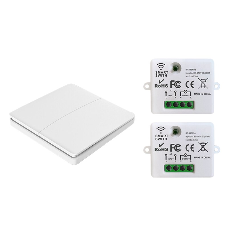 10A Wireless Contact Switch Light+433MHZ Wireless Electrical Home Remote Control Compatible For Google And Alexa Home: Lavender