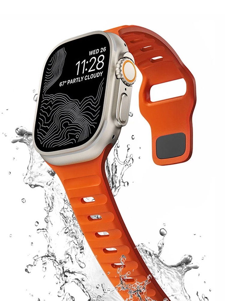 Siliconen Band Voor Apple Horlogeband 49Mm 44Mm 45Mm 40Mm 41Mm 49 Sport Correa Horlogeband Iwatch Serises 8 7 6 5 Se Ultra