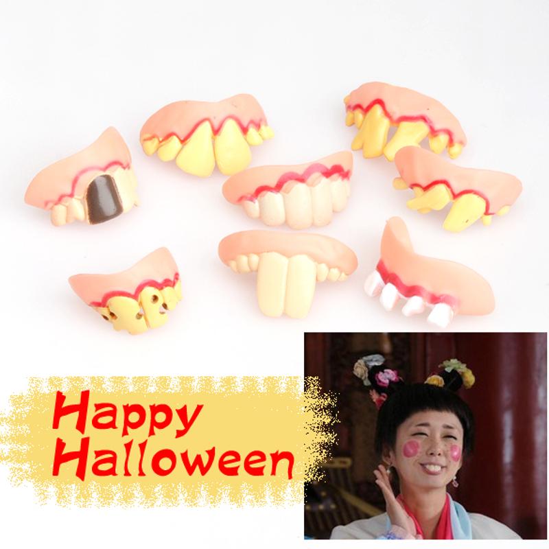 Kepponen hätkähdyttävä hammas halloween pelottava vino hirviöhammas uutuus lelu lapset aikuinen kauhu hampaat käytännön vitsejä lelut: Default Title