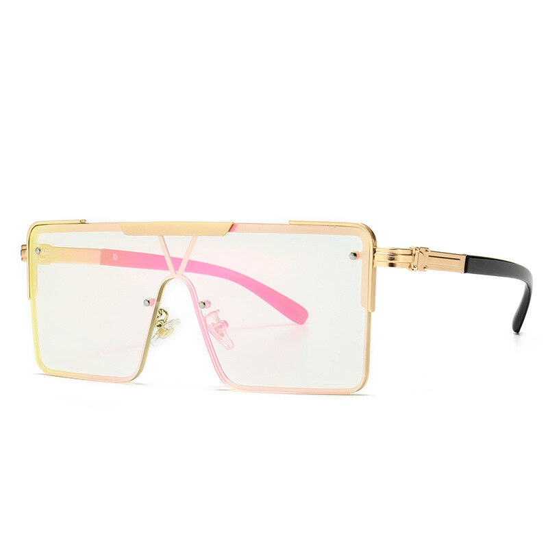 Merk dames brede vierkante montuur heren zonnebril modieuze delicate zonnebril heren straatfotografie oceaan schaduw bril: Oranje