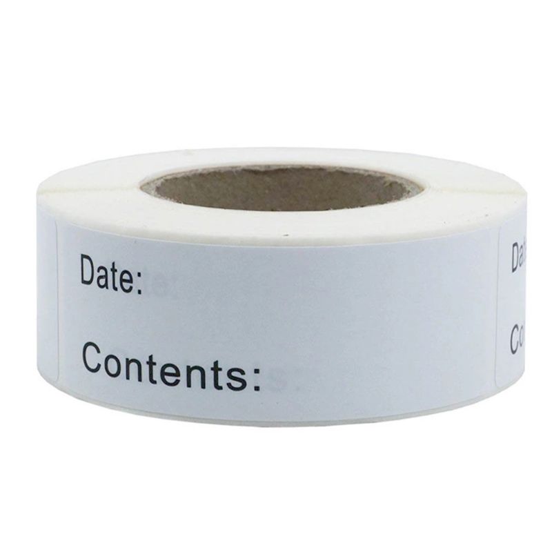 150pcs/roll Kitchen Stickers Refrigerator Freezer Food Storage Date Content Labels for Container Packing: Black