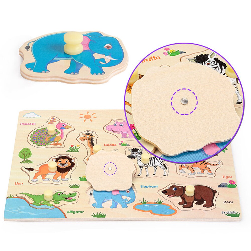 Animal Number Fruit Animal Wooden Puzzle Pairing Board Development Kids Toy Kids Educational Toys for Children