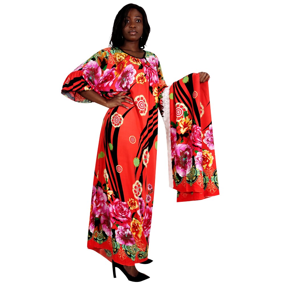 Vestido de primavera-Otoño de Nuevos Bohemios para mujer, algodón, estampado Floral, africano, femenino, vintage, de talla grande,