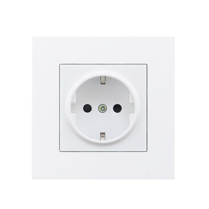 Eu frankrike standard 16a vägguttag eluttag enchufe plast pc panel eluttag  ac 110 ~ 250v kontakter eluttag: Eu-standard