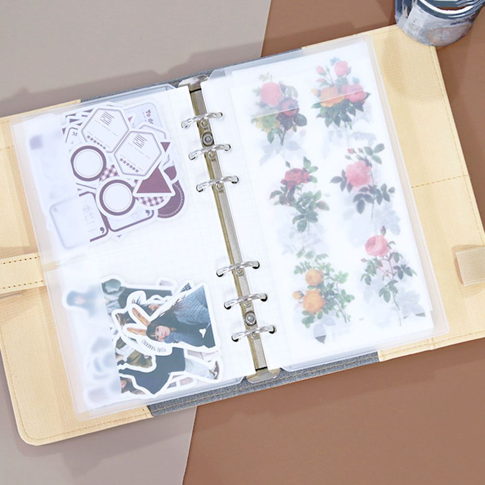 A5 A6 Pvc Notebook Pouch Tassen 6 Gaten Losse Blad Binnenzak Voor Bindmiddel Planner Dagboek Ticket Opslag Card Organizer