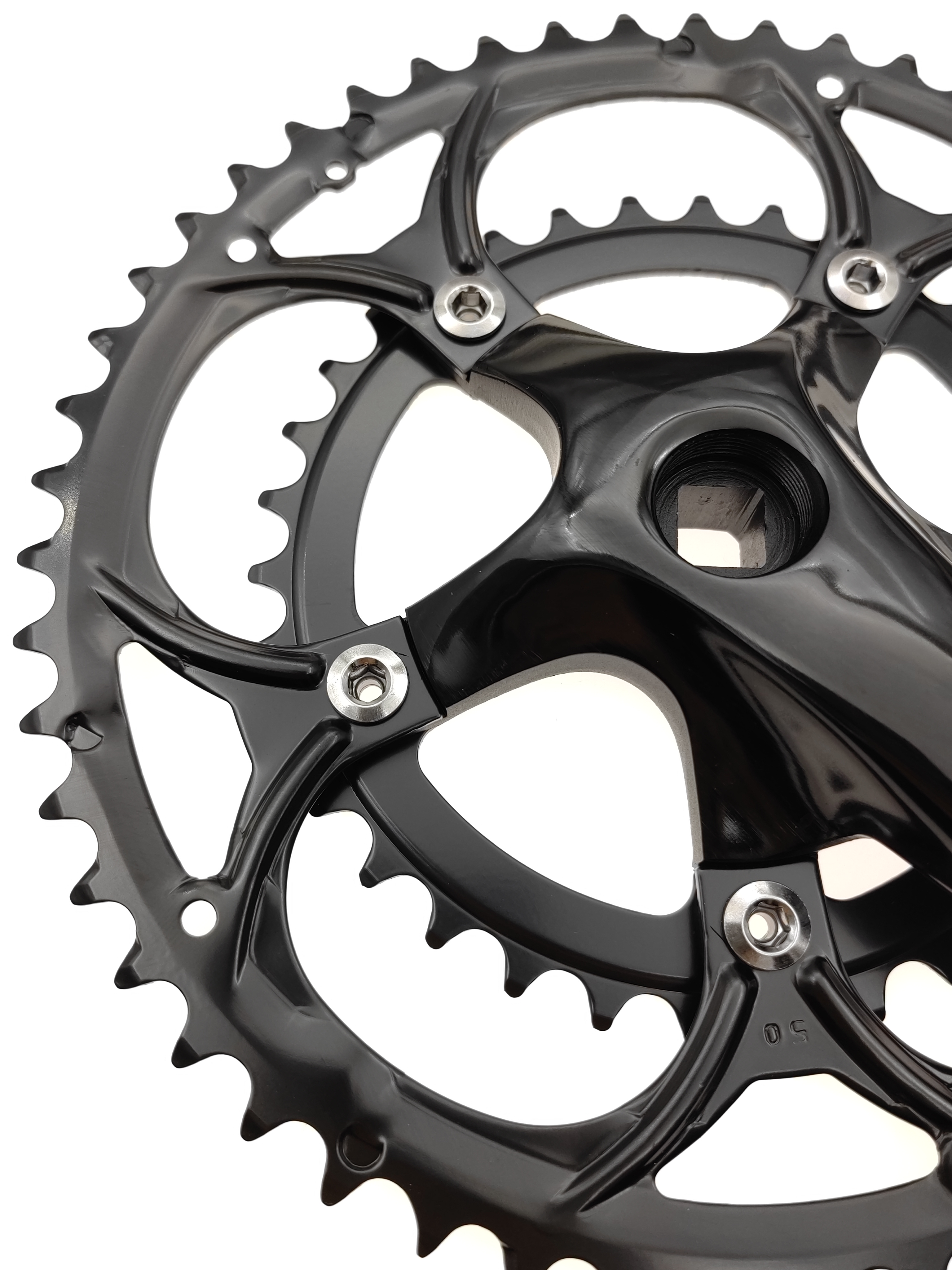 50/34T Rennrad Kurbelgarnitur BCD 110mm 8/9 Geschwindigkeit Diamant Loch Doppel Kettenräder Fahrrad Kurbeln Teile Kettenblatt Fahrrad Zubehör