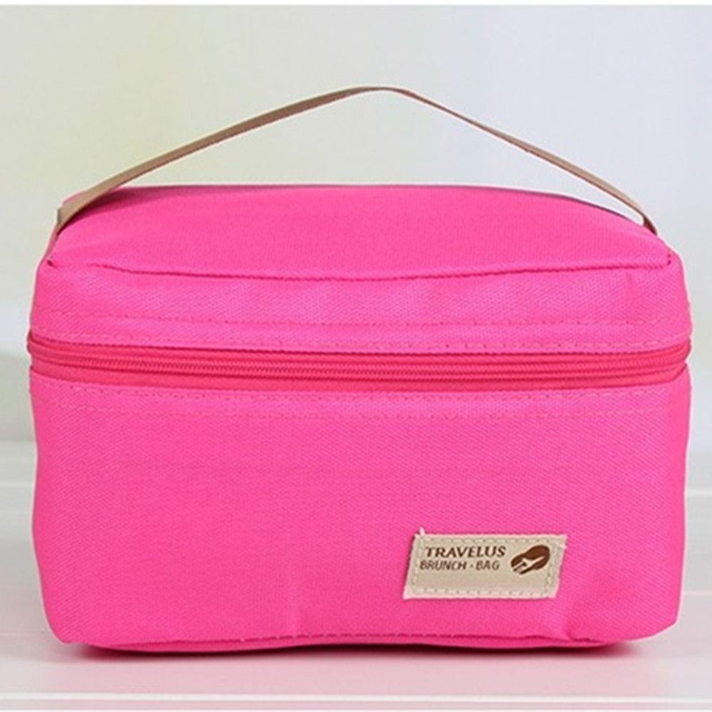 Practical Small Portable Ice Bags 4 Color Waterproof Nylon Cooler Bag Lunch Bag Leisure Picnic Packet Bento Box Food Thermal Bag: pink