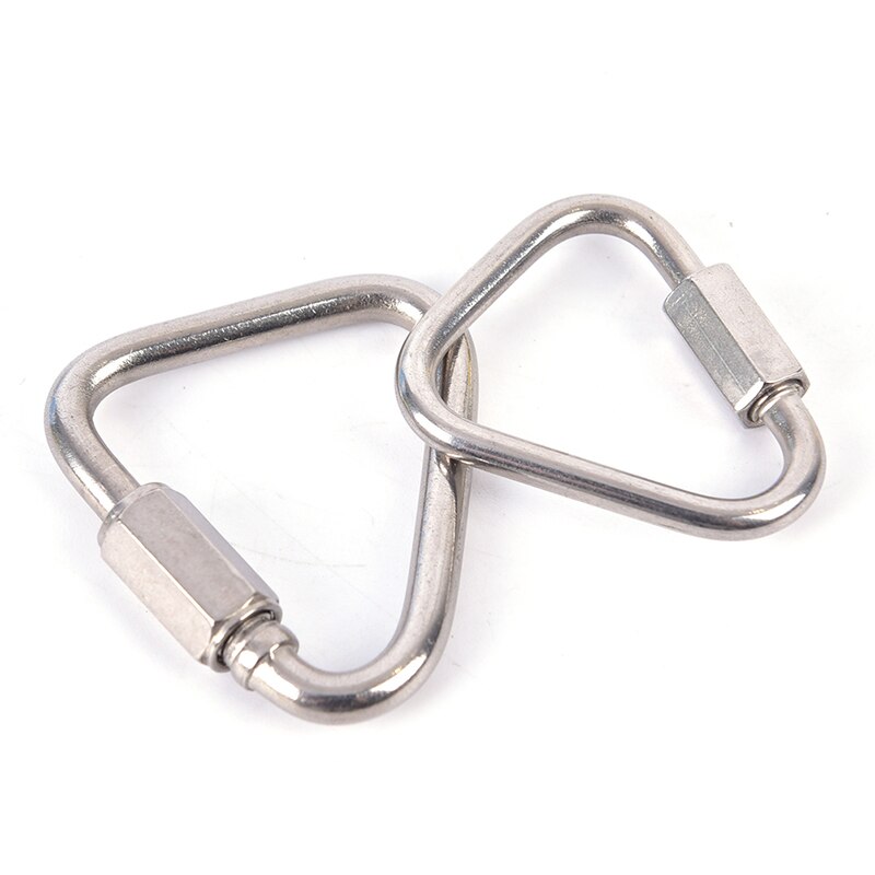 Mosquetón triangular sólido de acero inoxidable, llavero, gancho de Clip, hebilla, bloqueo de tornillo, bloqueo de seguridad para escalada en roca de alta altitud