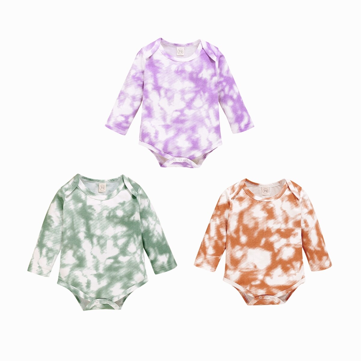 0-18M Herbst Baby Mädchen Jungen Strampler Kleinkind Neugeborene Baby Mädchen Jungen Langarm Krawatte Färben drucken Strampler Overall Baumwolle Kleidung