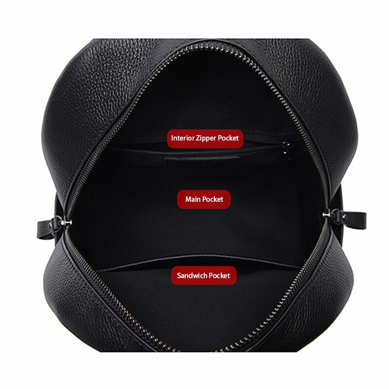 Soft Real Lederen Rugzak Vrouwen Zwarte Kleine Back Packs Voor Meisjes School Rugzak Voor Tieners Lederen Mochila Feminina