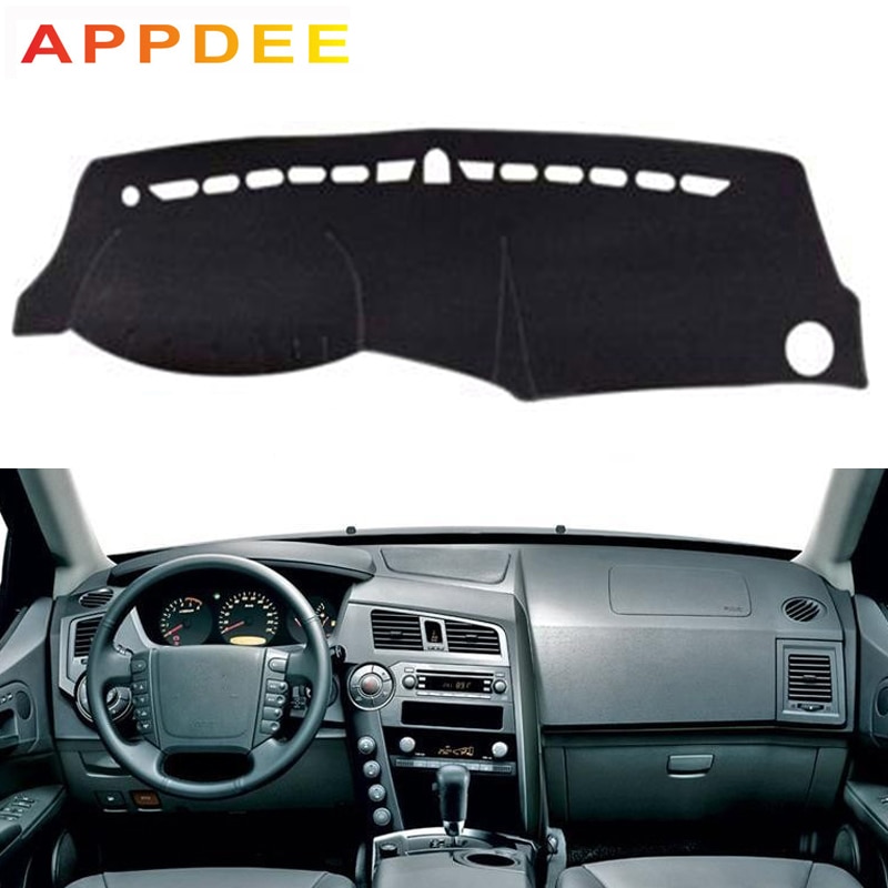 Appdee bil instrumentbräda överdrag dashmatta för ssangyong kyron auto inre solskydd instrumentbräda matta täckplatta carpe bil styling anti-sol