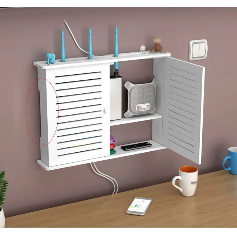 kabellos Wifi Router Lagerung Kasten Wohnzimmer Steckdose Wifi Dekoration Zauberstab-montiert TV einstellen-oben-Kasten Gestell Kabel Energie Organizer