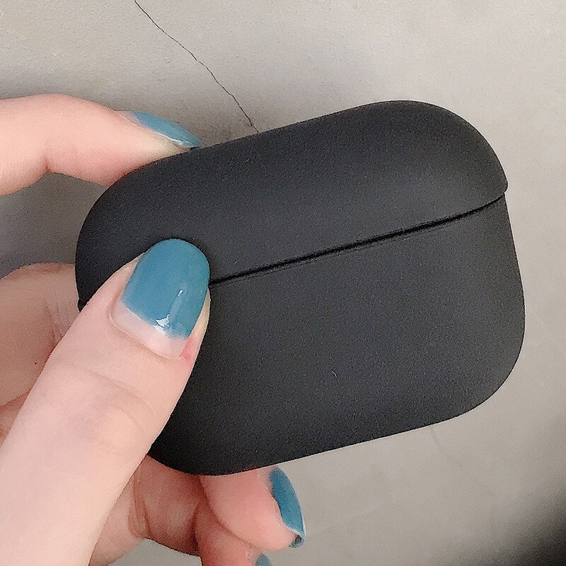 Original For Apple Airpods 1 2 Wireless Bluetooth Earphone Case Colorful Candy For Apple AirPods Pro PC Hard Cute Cover Box Case: black for pro