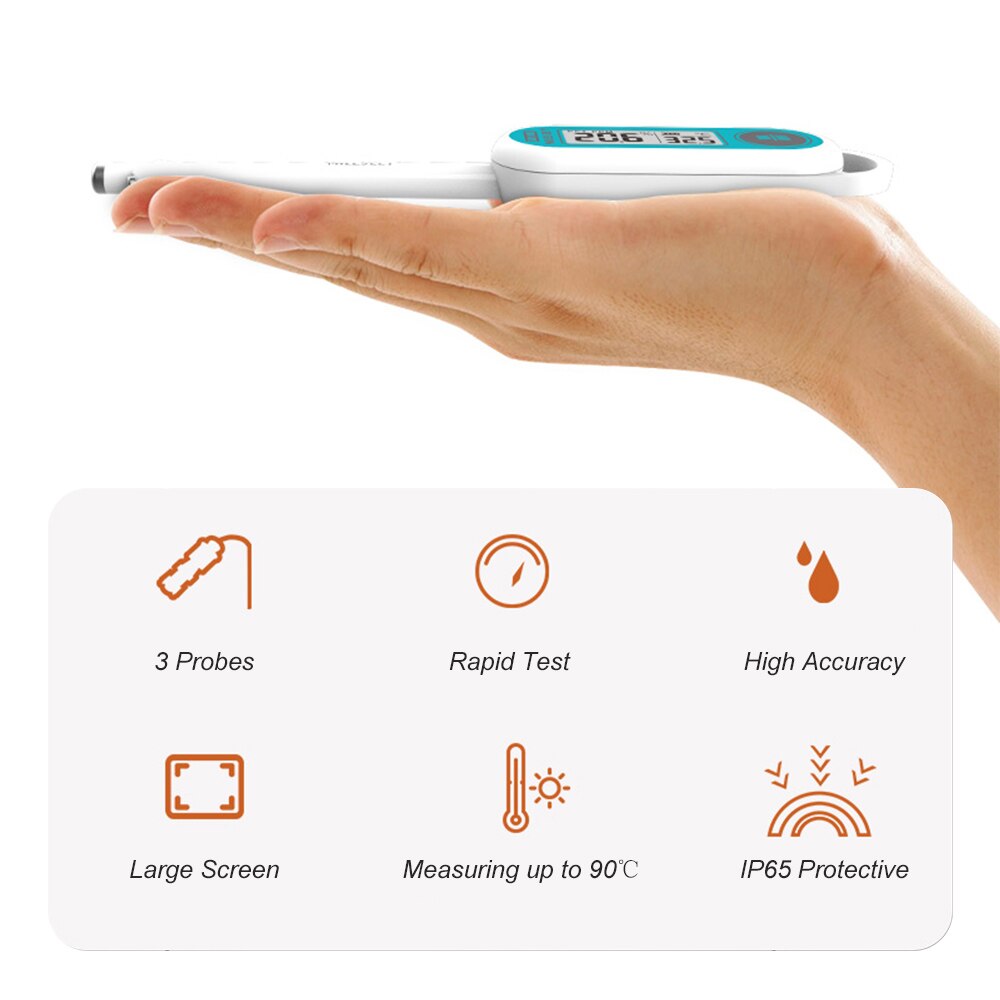Multi-point Electric Salinity Meter LCD Digital Salinometer Mini Salt Measuring Device Rechargeable Salimeter Salinograph