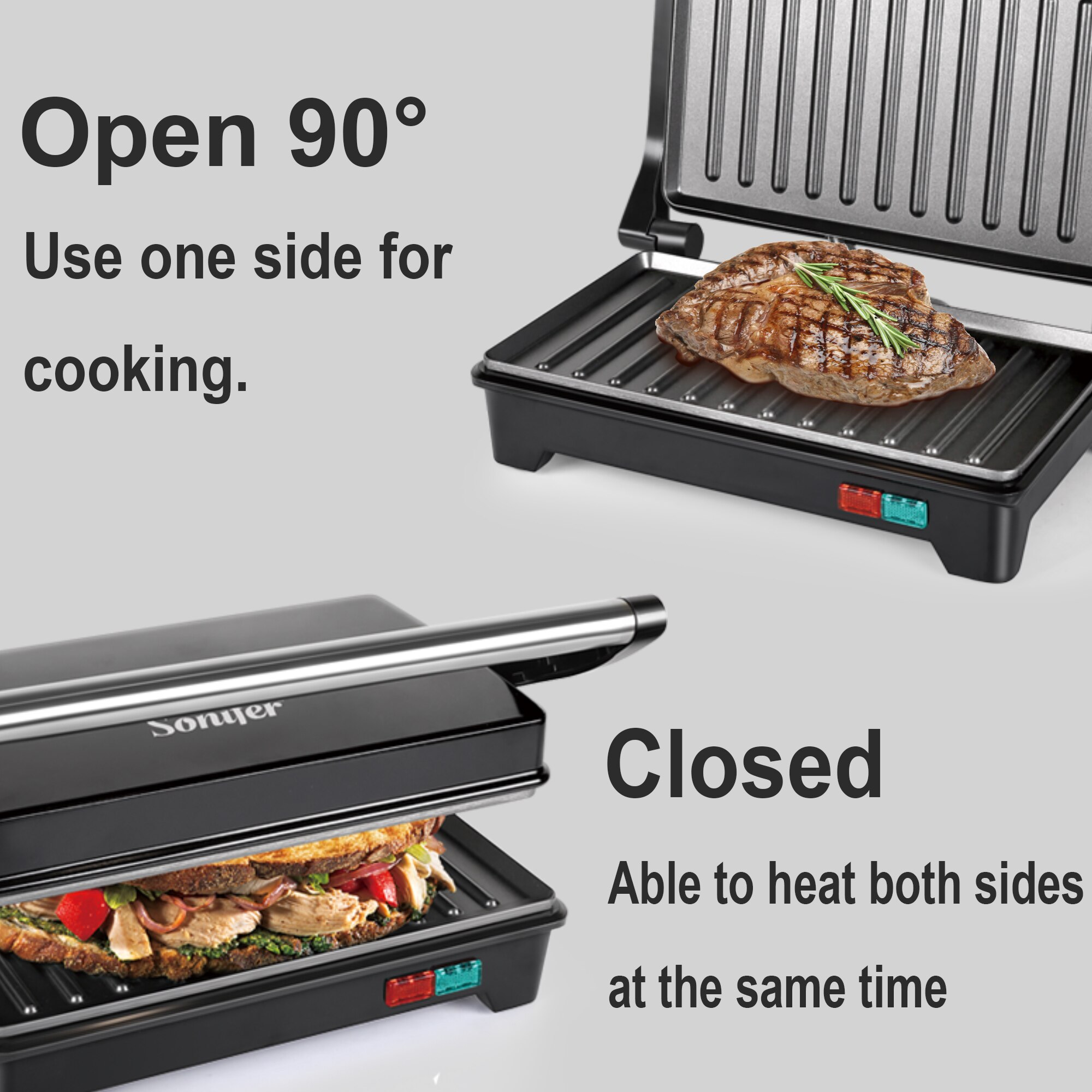 Electric Grill Multi Baker 750W Barbecue Machine BBQ Kitchen Machine Griddle Smokeless Grilled Meat Baking Pancake Maker Sonifer