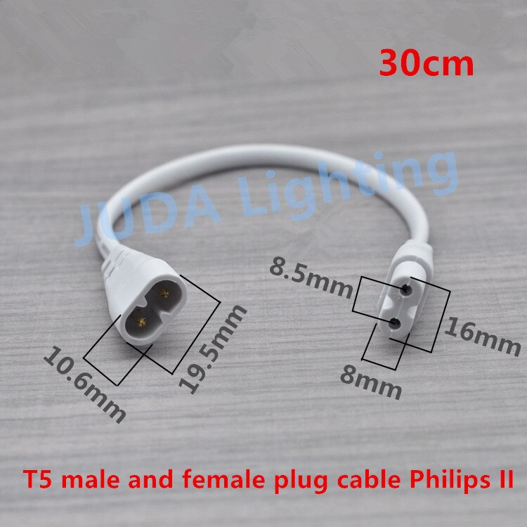 T4 T5 male female plug cable Power Cords Extension Cords connection wire cable assemblies led tube electrical wire accessories: T5 Philips -2   30cm