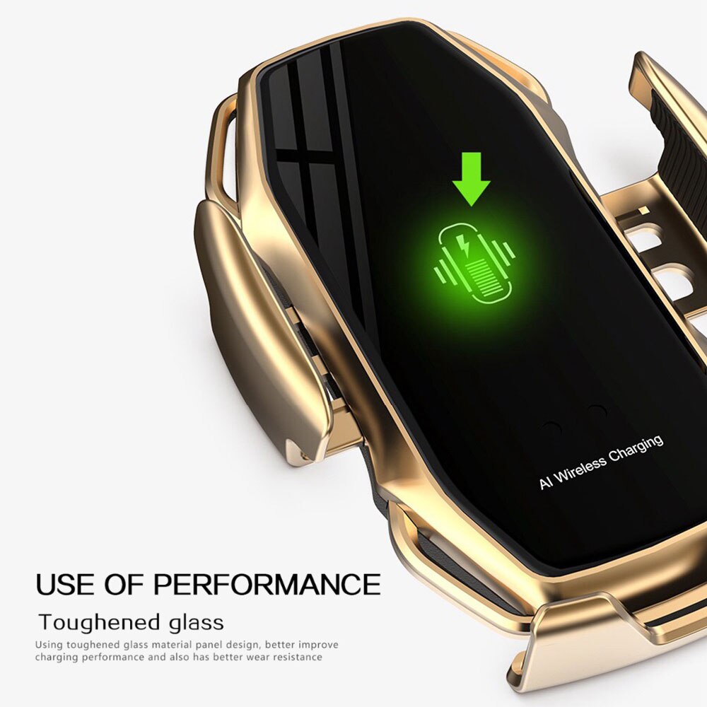 Automatische klem 10w qi draadloze autolader voor iphone 11 pro max x xr qi draadloze autolader voor samsung  s8 s9 telefoonhouder