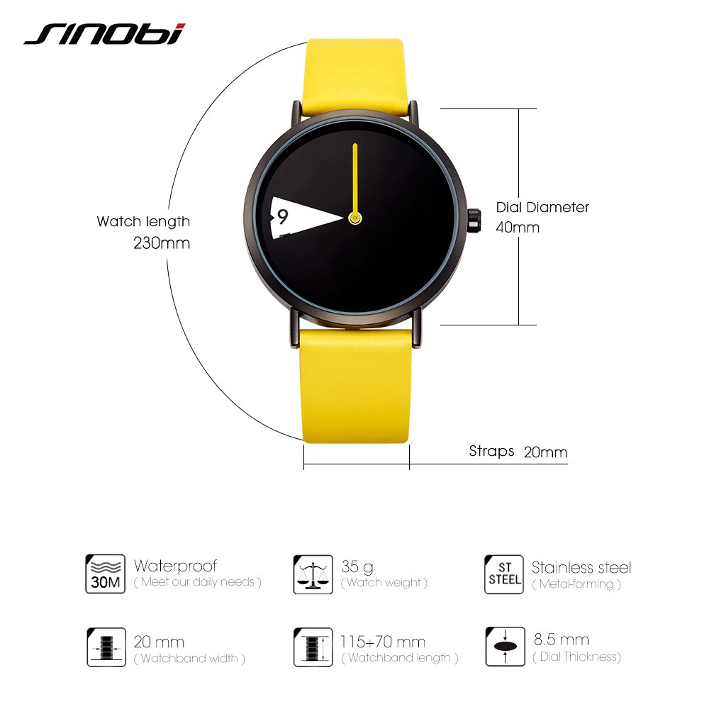 Women Watch Wristwatch Ladies Watch Rotate Yellow Leather Band Wristwatches Clock Montres Femme Reloj Mujer