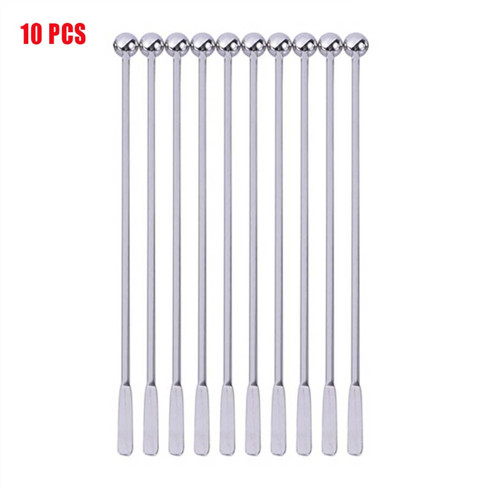 19 Cm Rvs Mengen Cocktail Stirrers Sticks Voor Wedding Party Bar Swizzle Drink Mixer Bar Muddler: 10 PCS