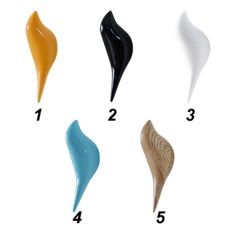 Wall Hooks Bird Decoration Resin Wood Grain Hooks Bedroom Door After The Animals Hooks 3D Coat Hook Single Wall Hanger
