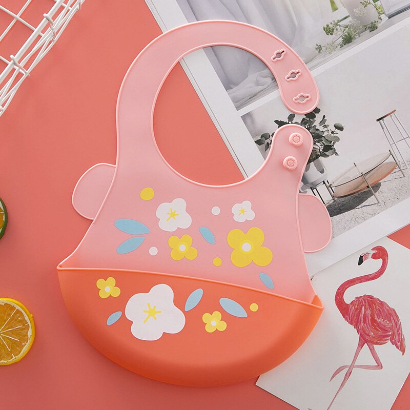 Waterproof Soft Silicone Baby Feeding Stuff Cute Flower Cloud Car Print Baby Bibs Adjustable Children Bib Kids Girl Boy Bibs: style1 c