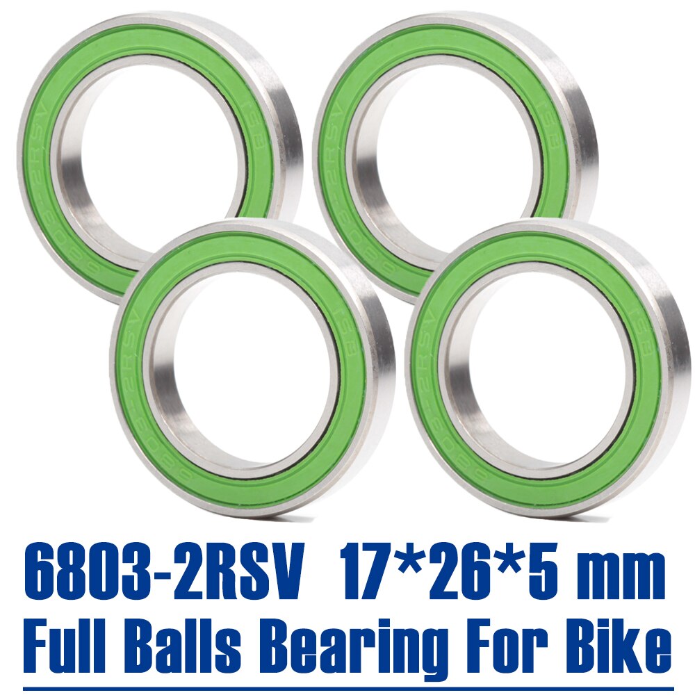 6803 VRS – roulements MAX 17x26x5mm (4 pièces), Pivot de vélo en acier chromé bleu scellé avec graisse, roulement à billes complet pour chariot 6803LLU