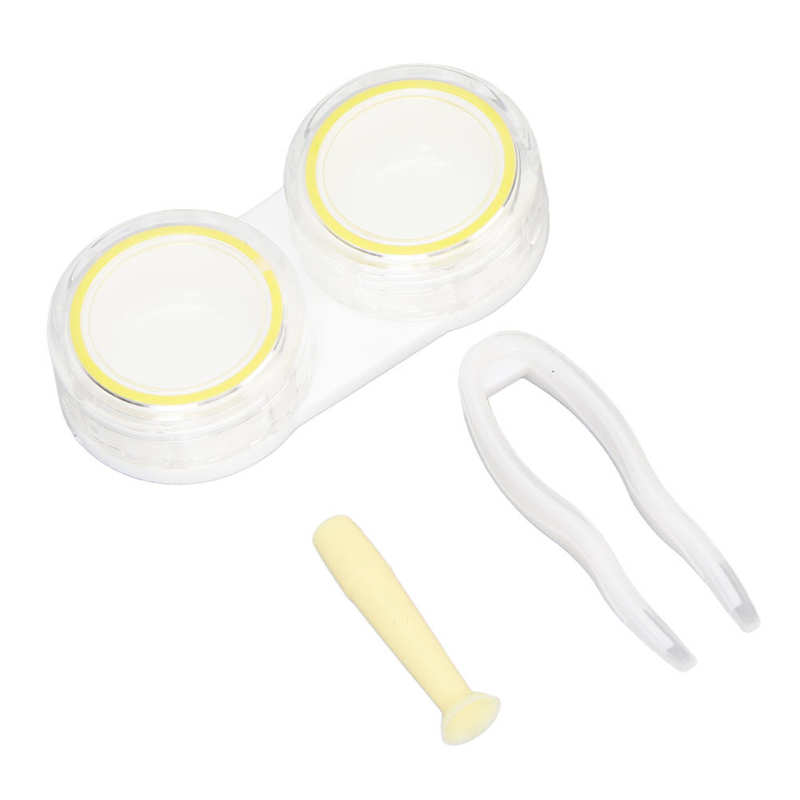 Contact Lens Opbergdoos Tweezer Plastic Contact Lens Houder Box Geel