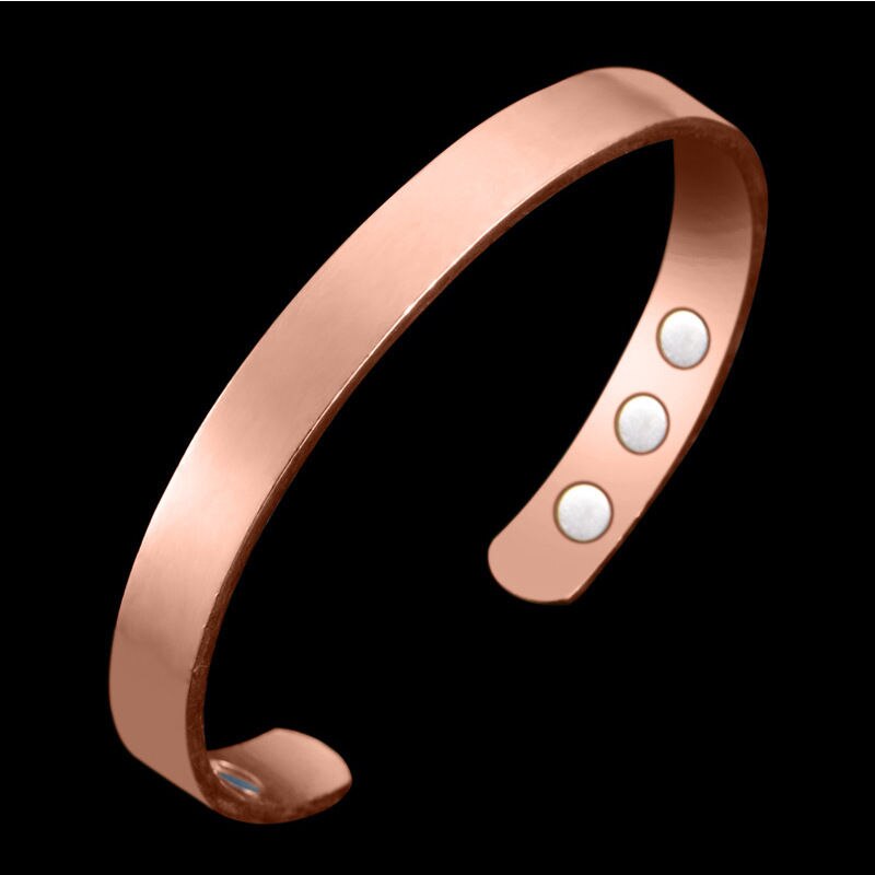 Copper Magnetic Wrist Bangle Bracelet For Pain Relief Rheumatoid Arthritis Men Women Bangle With 6 Holes Magnets Health Balance