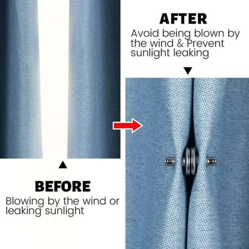 Hebilla de cortina magnética sin clavos, decoración de ventana desmontable, cortinas que evitan la luz, botón de cierre, manteles, Clips magnéticos para cortina